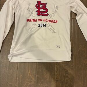 Under Armour White Long Sleeve with Red and Blue Graphic